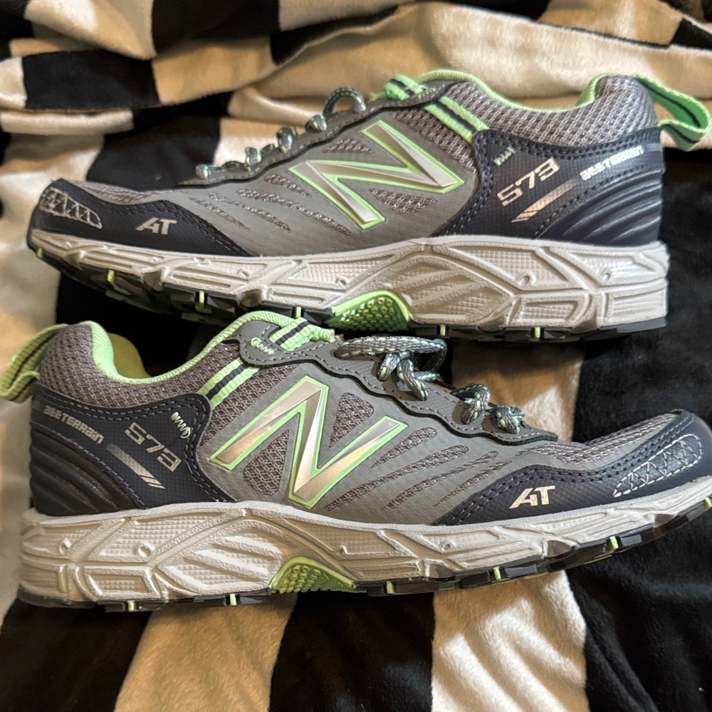 New Balance Gray and Lime Athletic Shoes